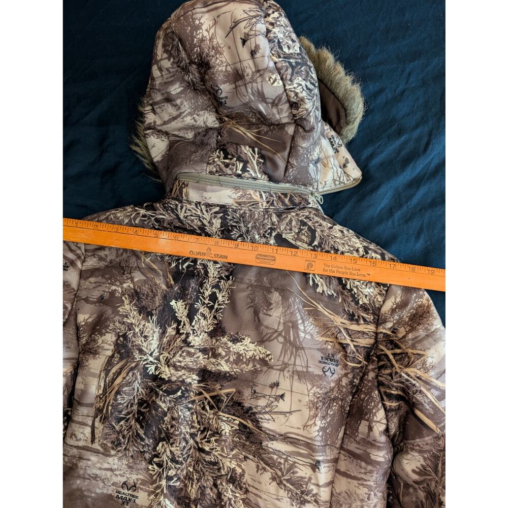 Realtree Max-1 XT Camouflage Jacket Size Large Women's Parka Zip off Hood - Picture 4 of 6